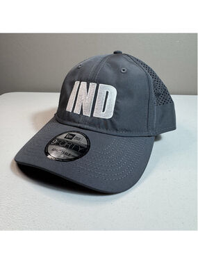 Indianapolis Strapback Hat New Era 9Forty Gray Golf Perforated Indiana USA Mens